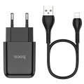 HOCO ładowarka sieciowa USB A + kabel USB A do Lightning 2,1A N2 czarna-2 177
