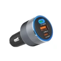 FORCELL F-ENERGY Alu ładowarka samochodowa 2 x Typ C + USB A PD QC4.0 SFC2.0 3A 85W szara-1 341