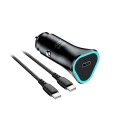 BLUE STAR ładowarka samochodowa 3A 20W Typ C + kabel Typ C do Typ C PD QC3.0 AFC czarna-2 343