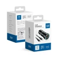 BLUE STAR ładowarka samochodowa 3A 25W Typ C + USB A + kabel Typ C do Typ C PD QC3.0 AFC PPS czarna-1 345