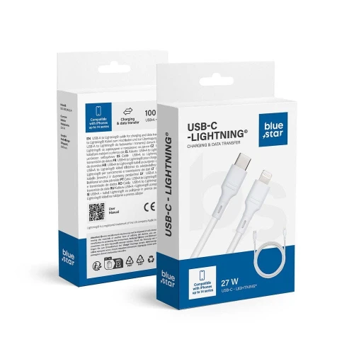 BLUE STAR kabel 2,4A 27W Typ C do Lightning DC-001CL2.4 1 m biały-1 348